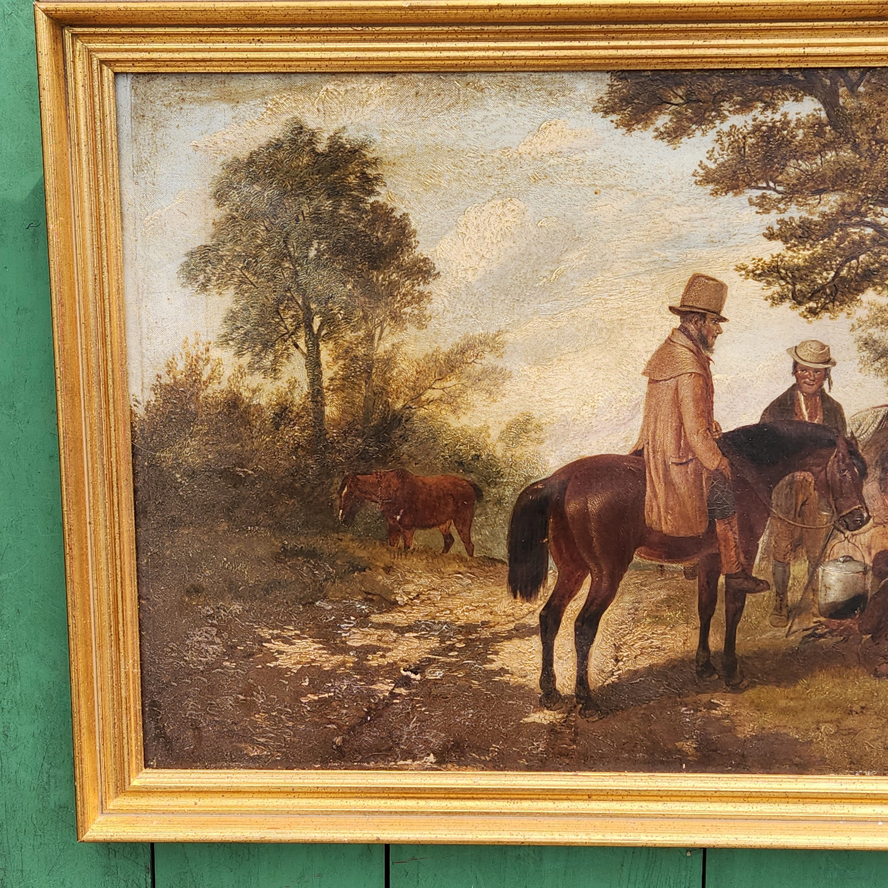 MAN ON HORSE OIL PAINTING