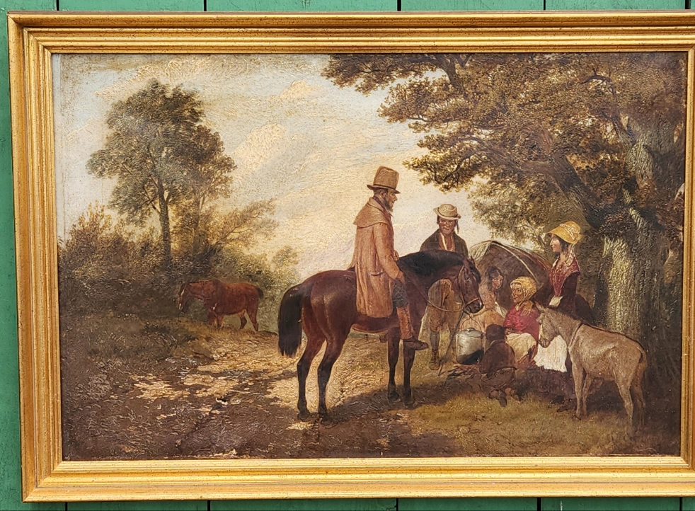 MAN ON HORSE OIL PAINTING