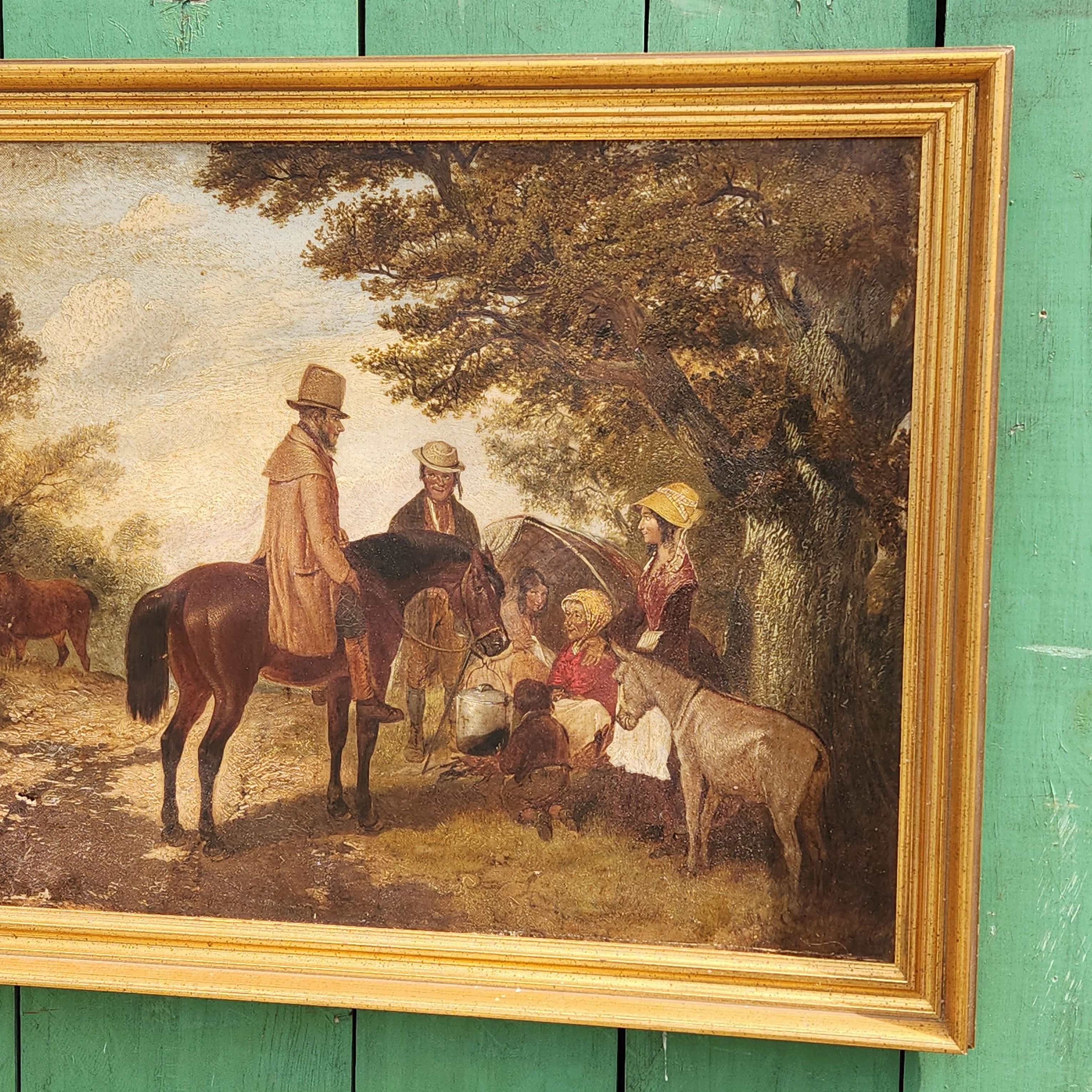 MAN ON HORSE OIL PAINTING