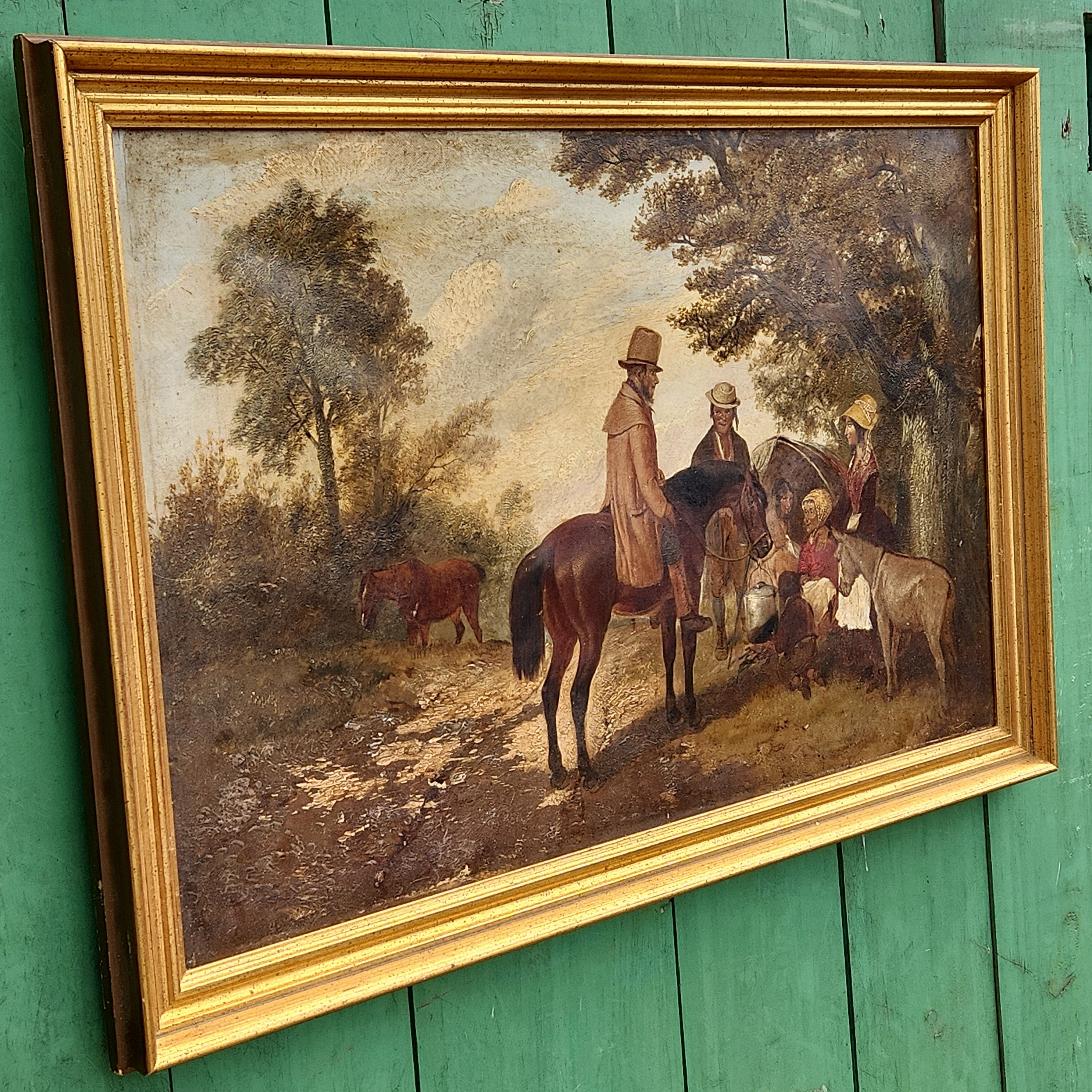 MAN ON HORSE OIL PAINTING