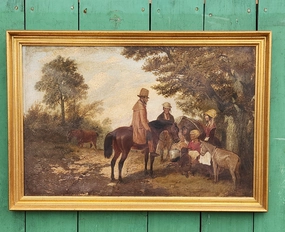 MAN ON HORSE OIL PAINTING classic mural painting