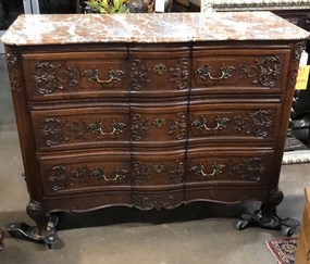 MARBLE TOP LARGE FRENCH OAK CHEST interior room decor