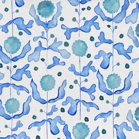 Mariani Printed Cotton Fabric (By The Metre) Cobalt elegant table cloth  