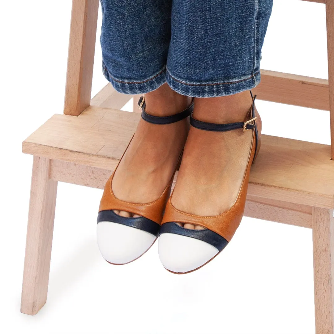 Mariola Vegan Leder aus Mais Slingback Pumps | Kamel