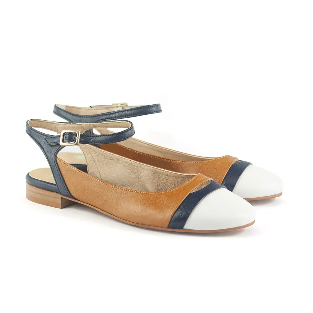 Mariola Vegan Leder aus Mais Slingback Pumps | Kamel