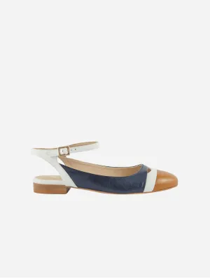 Mariola Vegan Leder aus Mais Slingback Pumps | Marineblau