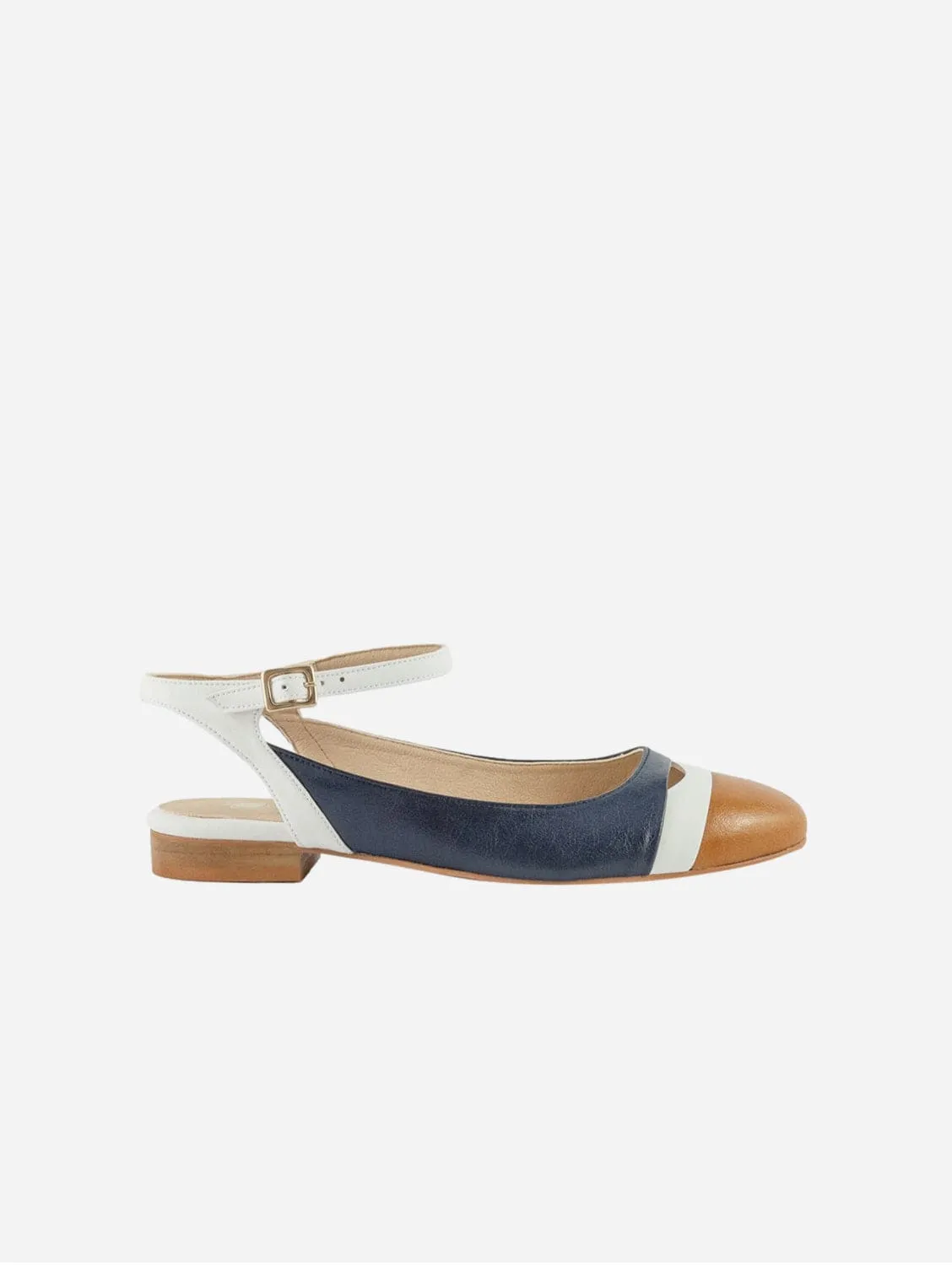 Mariola Vegan Leder aus Mais Slingback Pumps | Marineblau