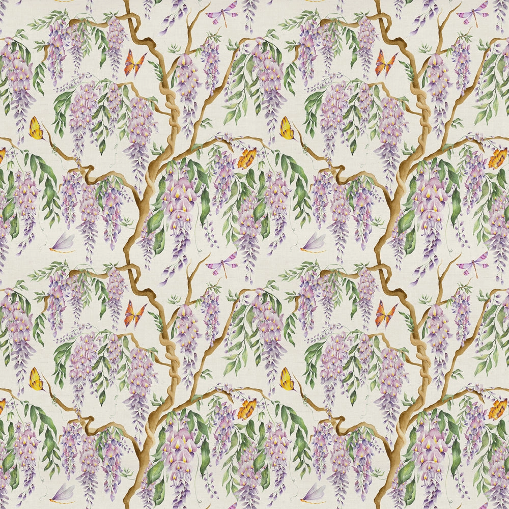 Mariposa Printed Cotton Fabric (By The Metre) Cream