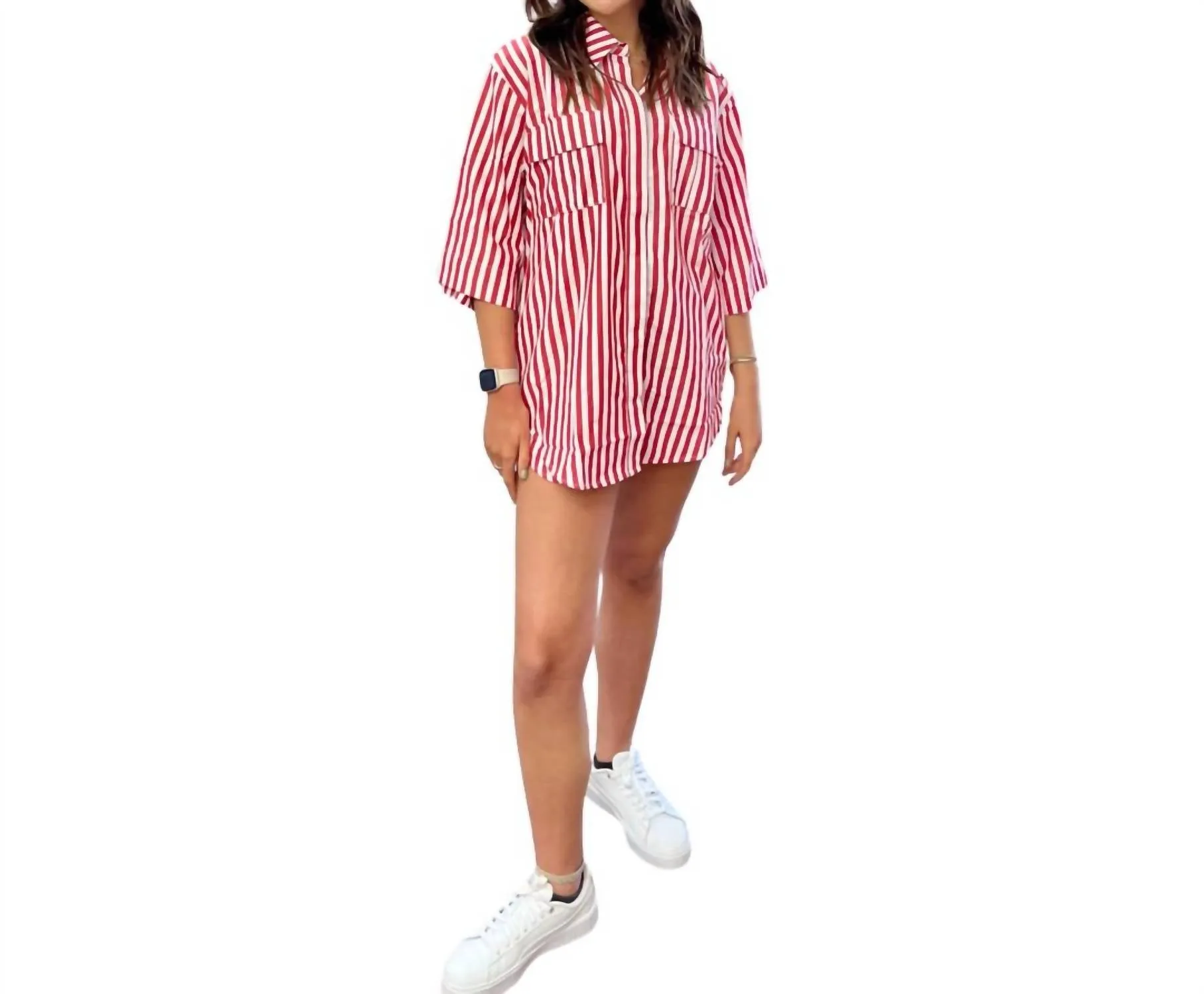 Martina Pyjama-Set In Roter Streifen