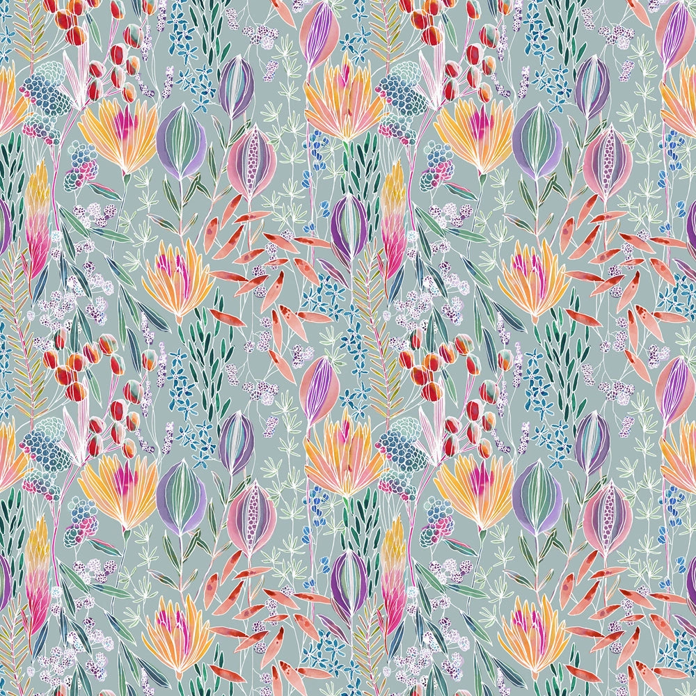 Masina Printed Cotton Fabric (By The Metre) Robins Egg
