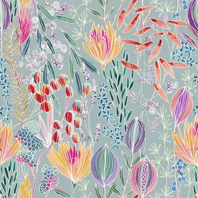 Masina Printed Cotton Fabric (By The Metre) Robins Egg elegant table cloth  