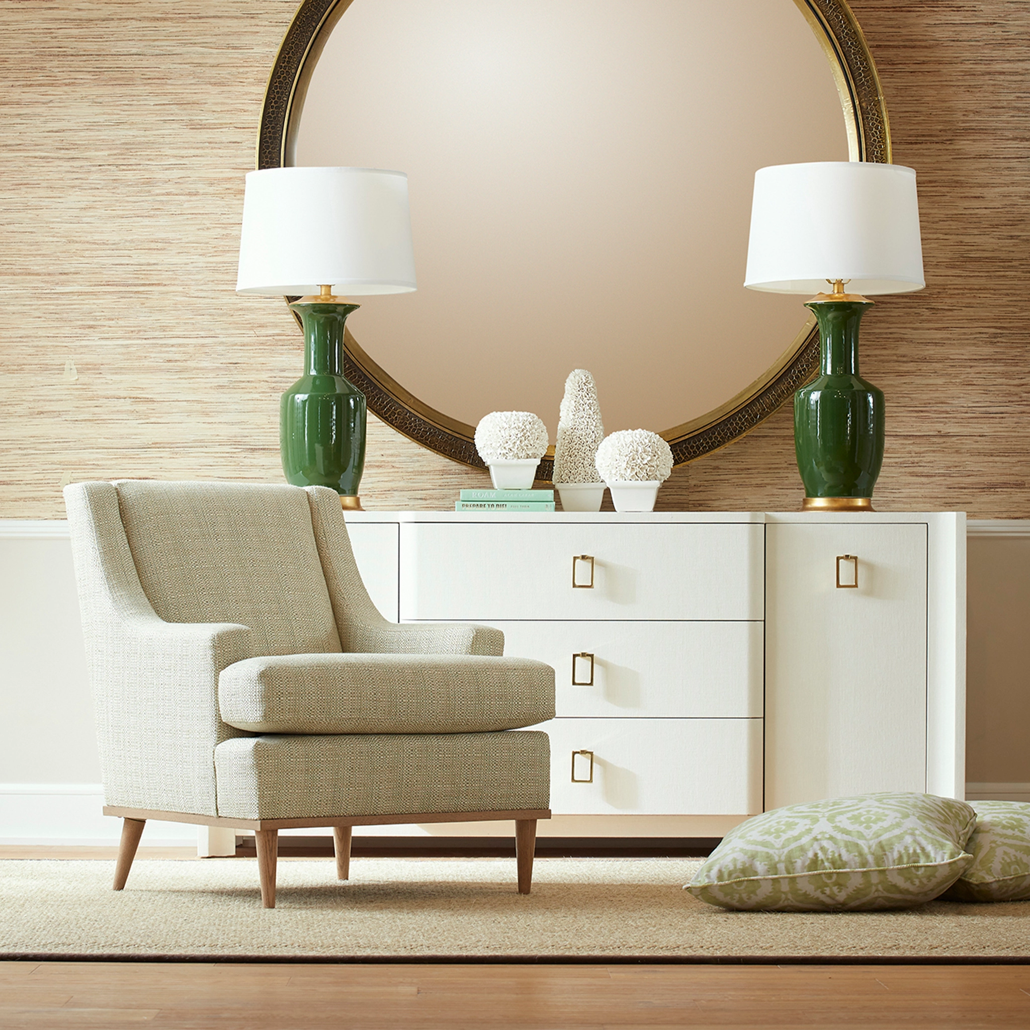 Mayfair Tall Boxwood Topiary in Blanc de Chine