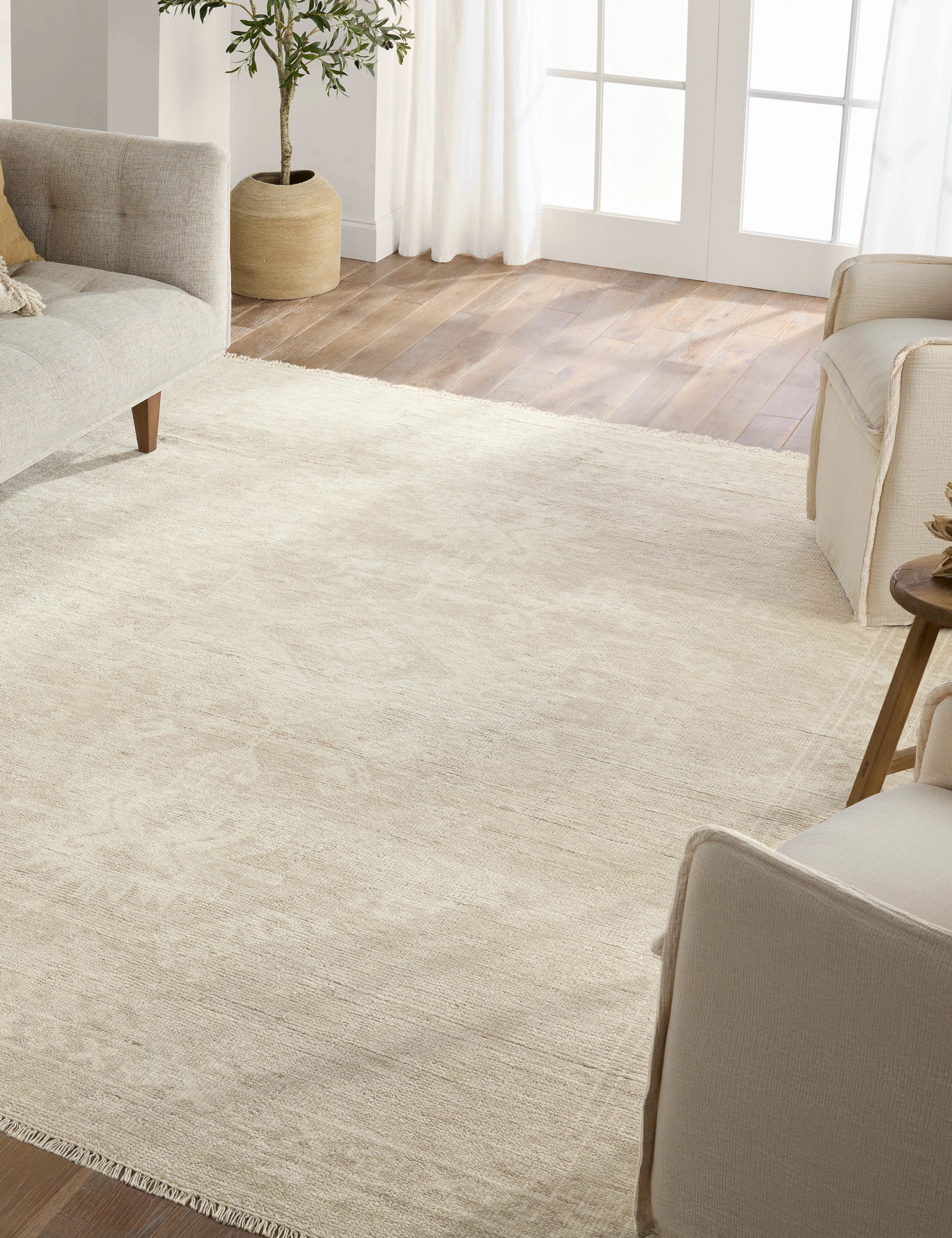 Mayrose Hand-Knotted Wool-Blend Rug