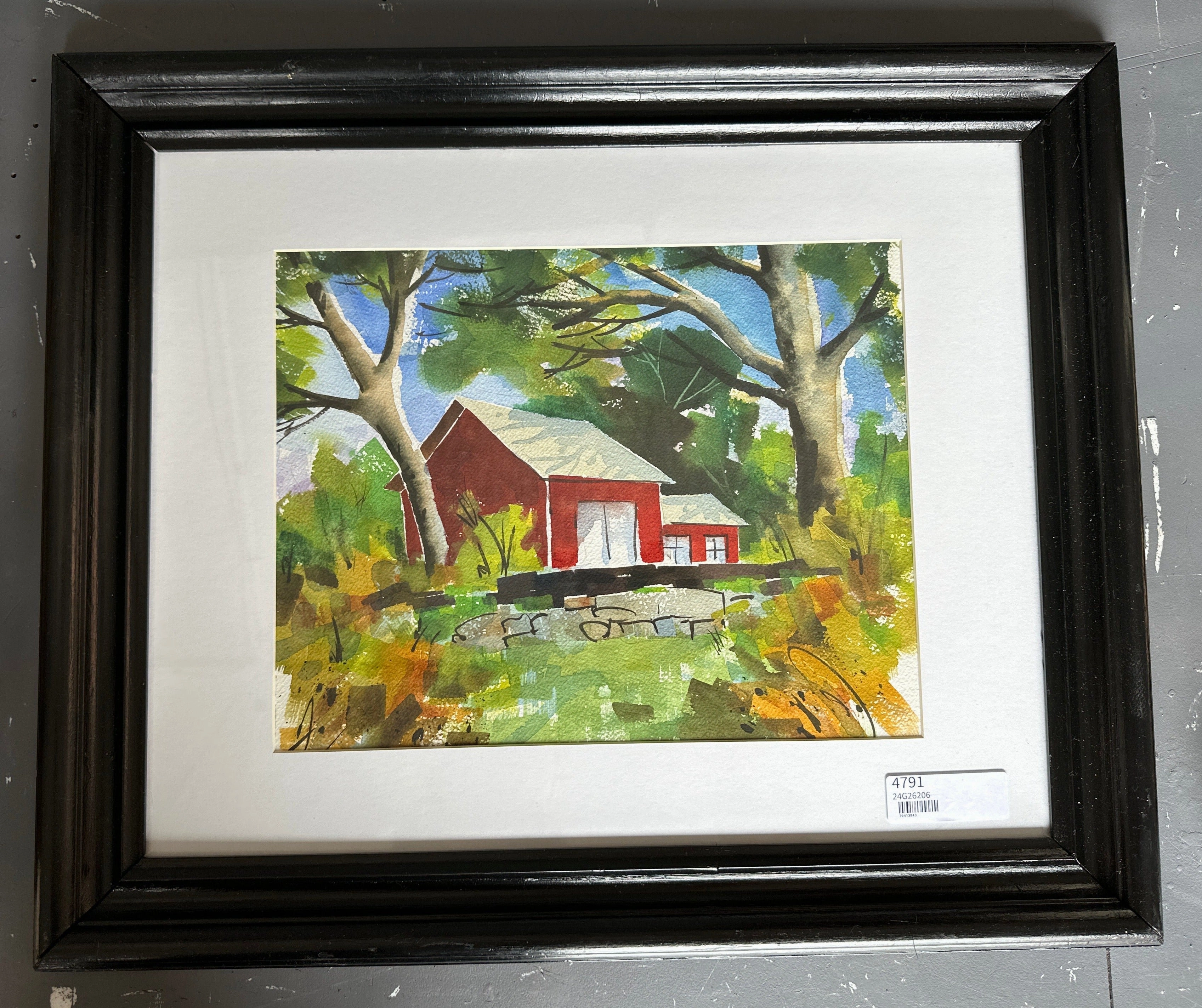MCM BARN WATER COLOR PAINTING classic mural painting