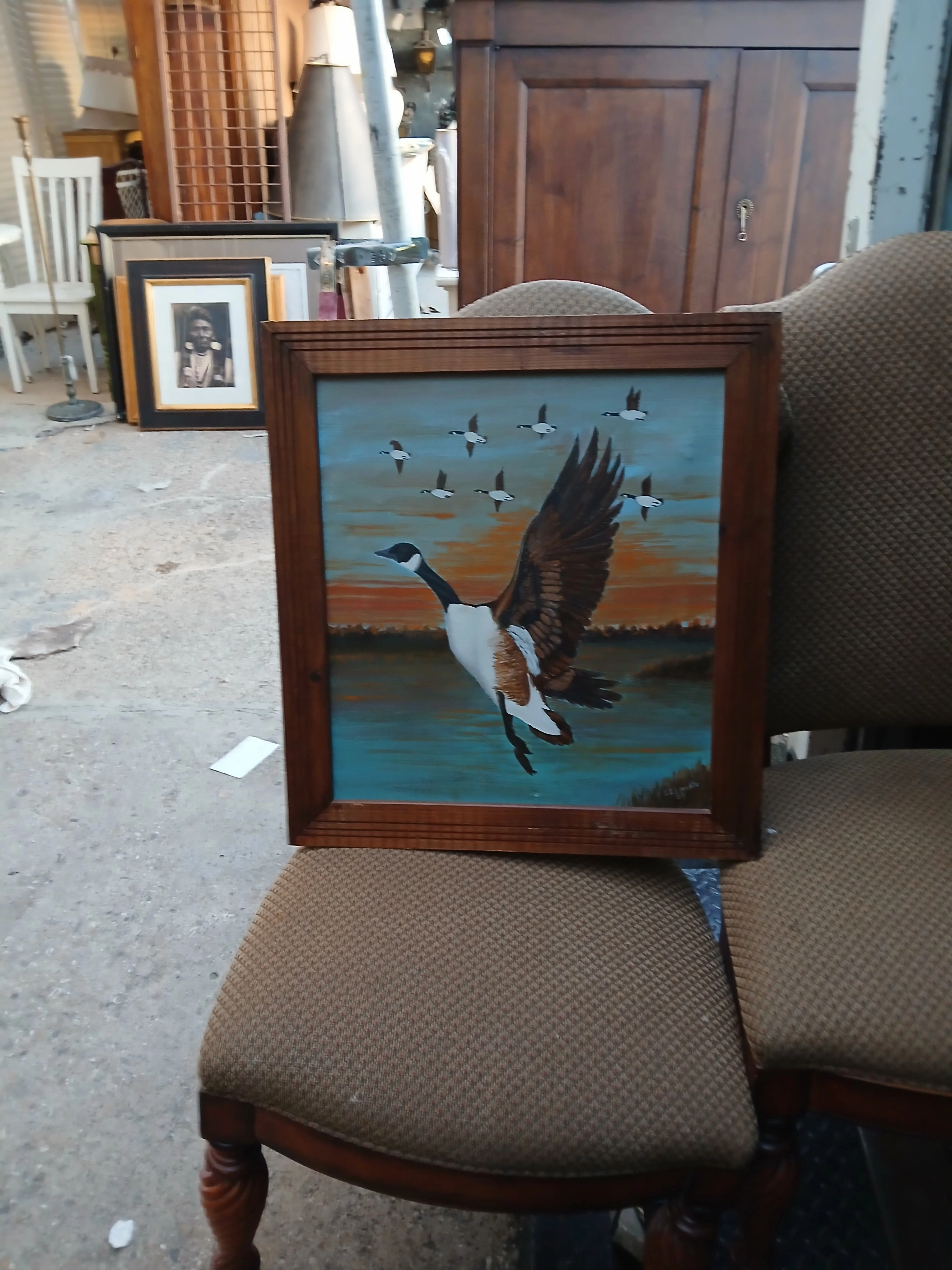 MCM GEESE IN FLIGHT PAINTING