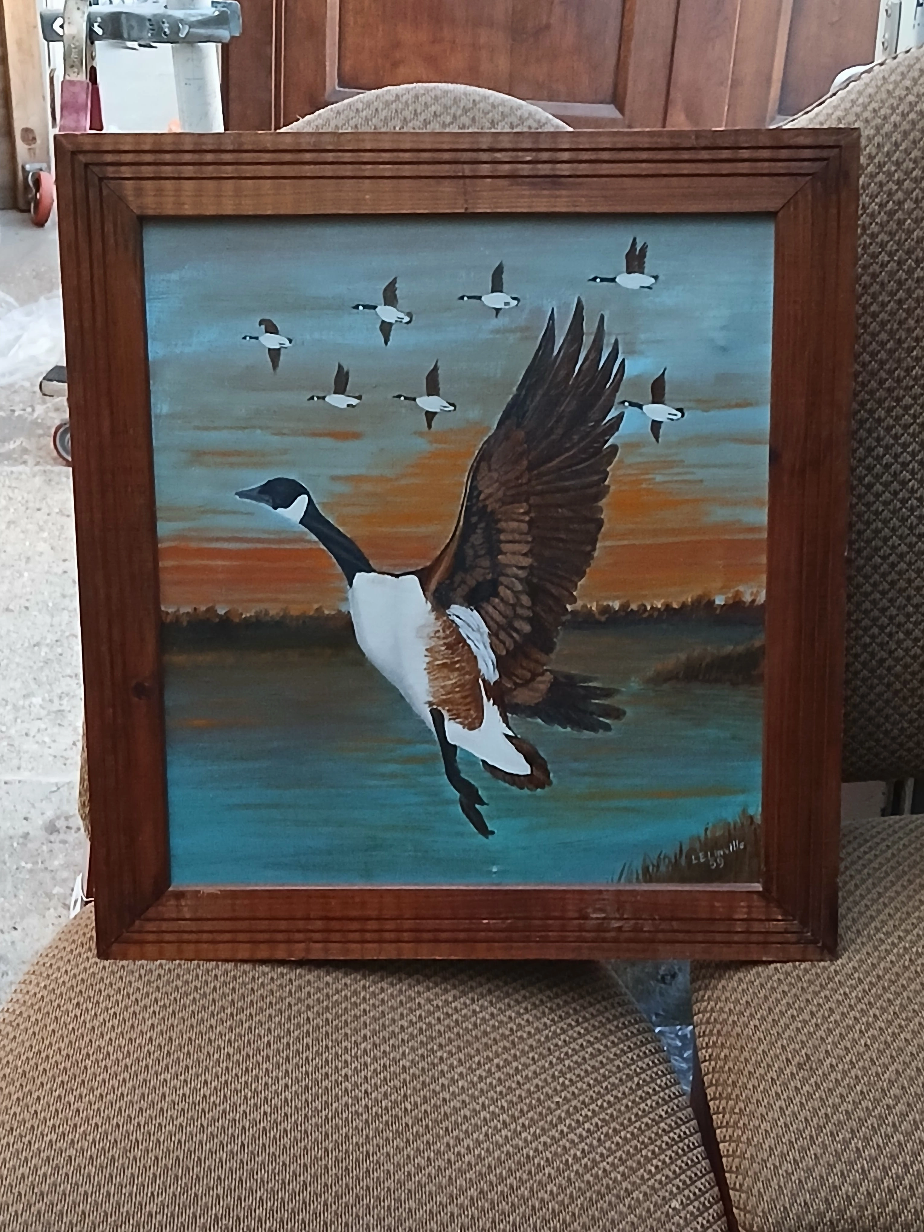 MCM GEESE IN FLIGHT PAINTING classic mural painting