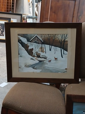 MCM SNOW WATERCOLOR classic mural painting