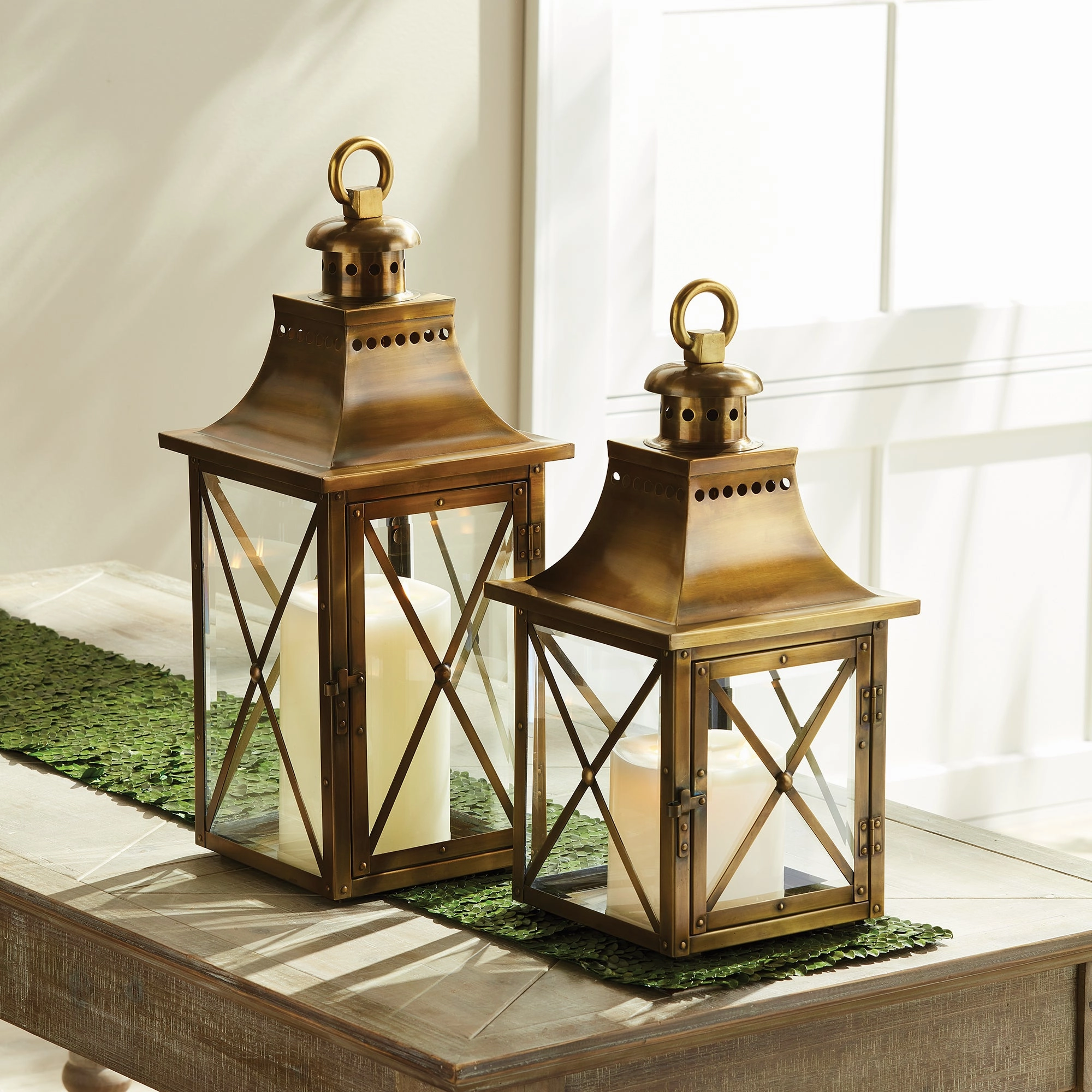 Medium Antique Brass Coastal Lantern