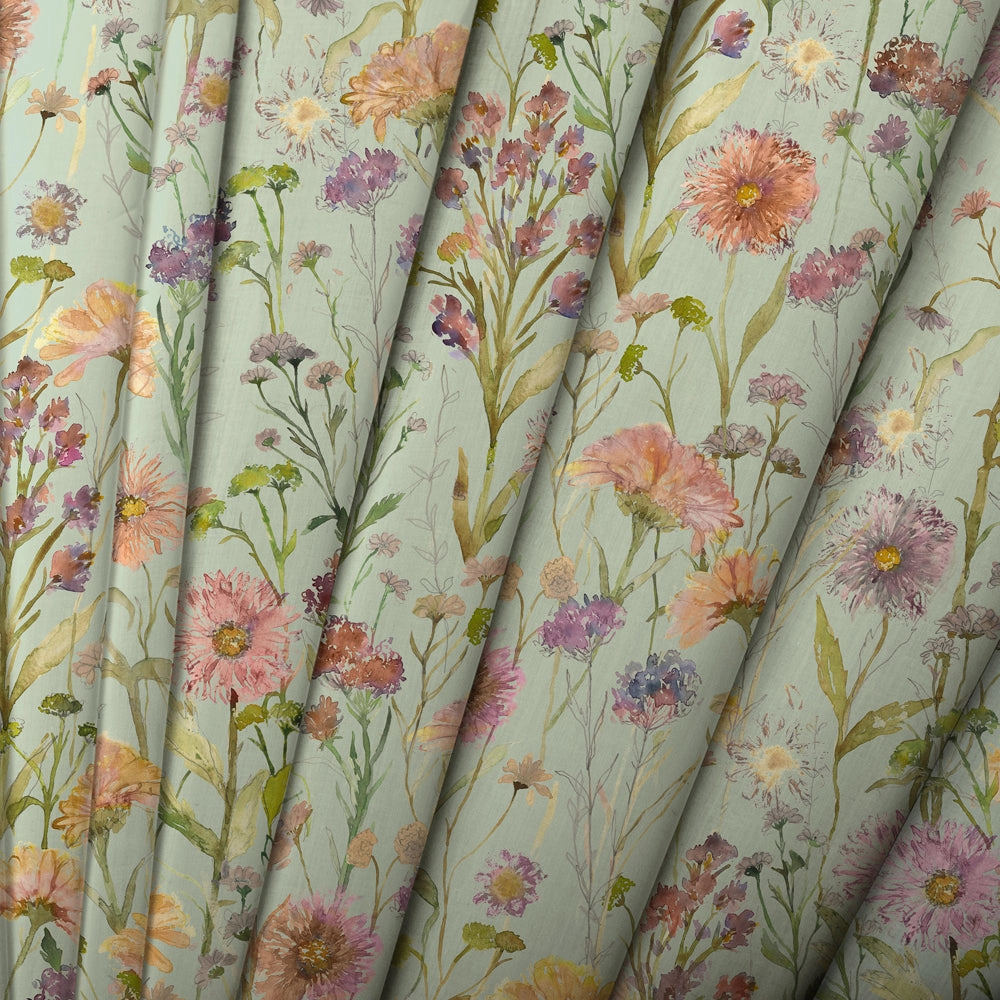 Medmerry Printed Cotton Fabric (By The Metre) Sky
