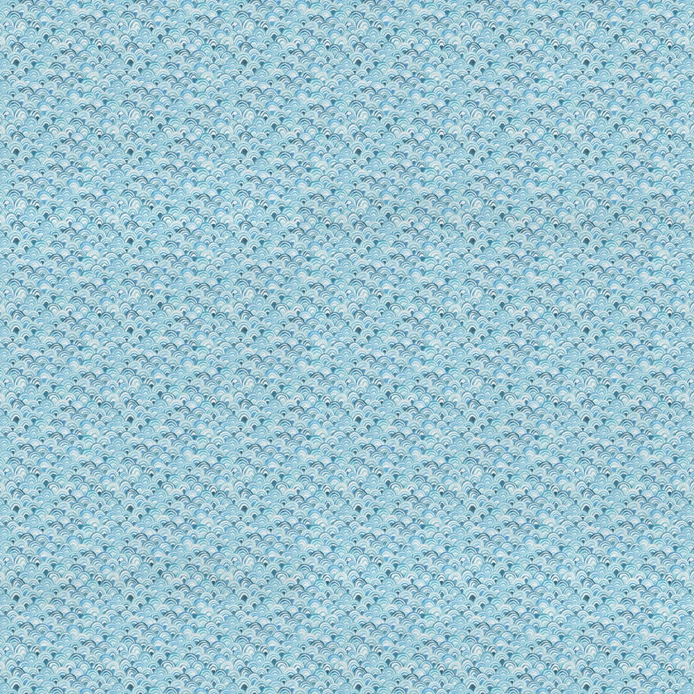 Melia Printed Cotton Fabric (By The Metre) Glacier