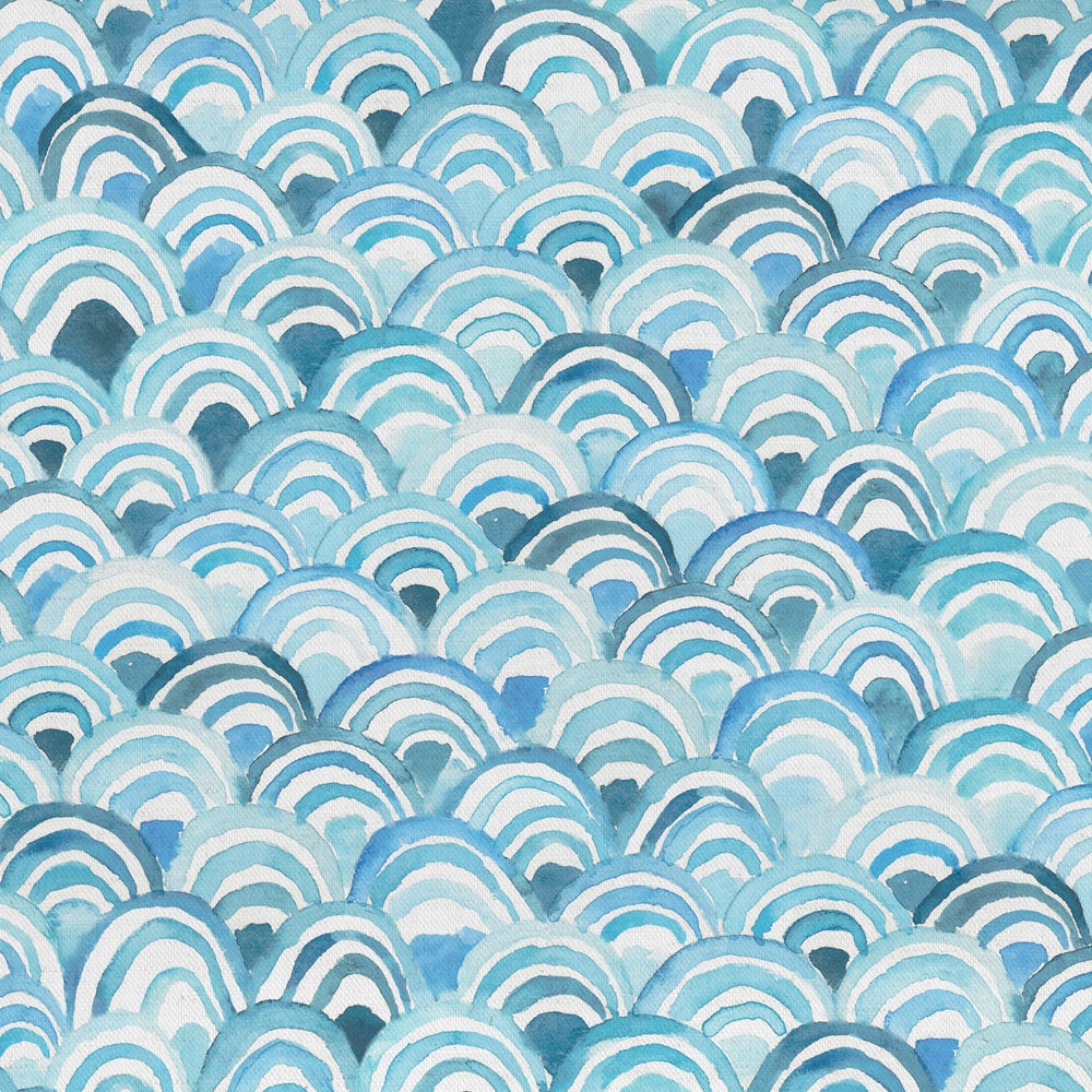 Melia Printed Cotton Fabric (By The Metre) Glacier elegant table cloth  