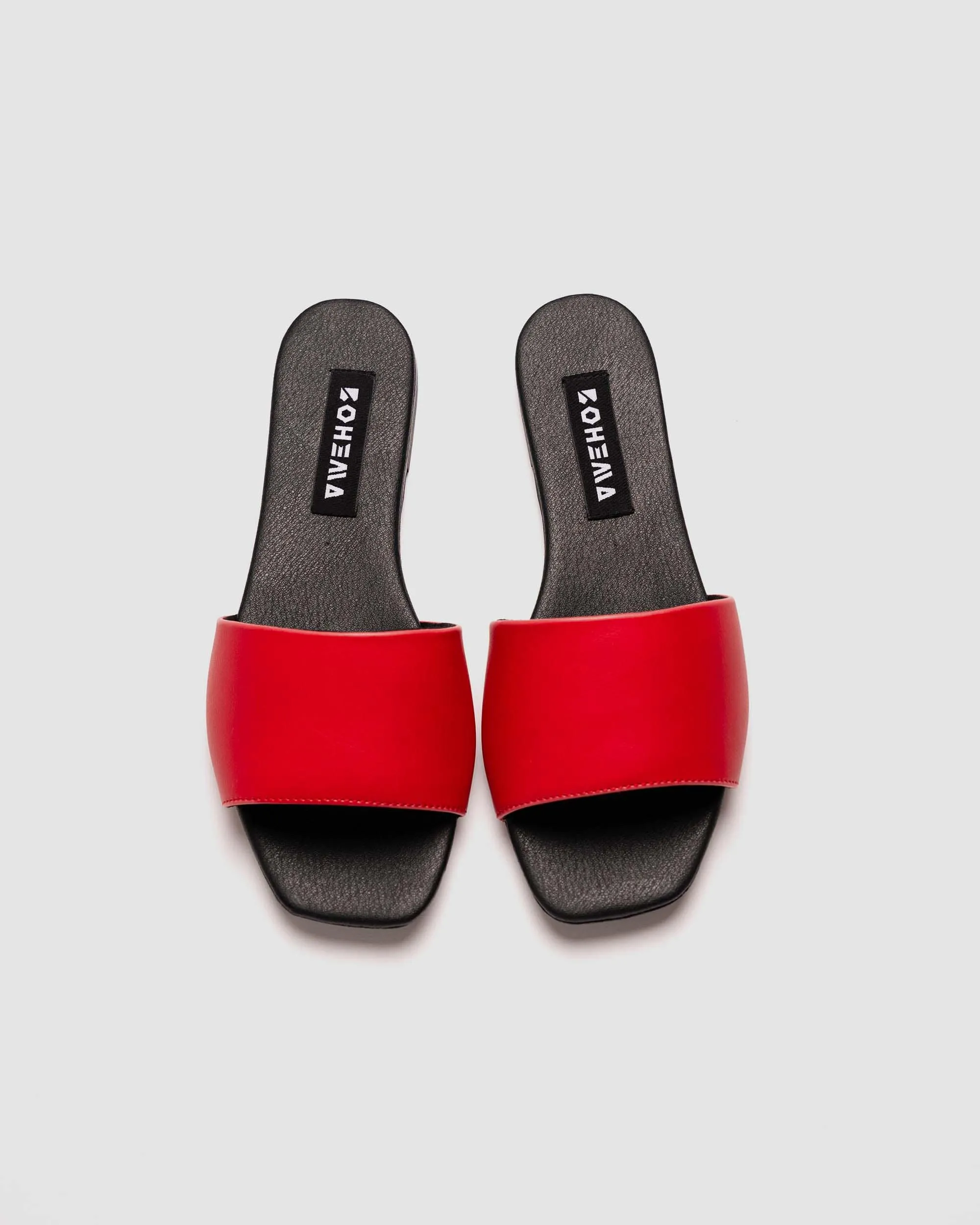 Mellow Damen Corn Leder Vegane Slides | Rot