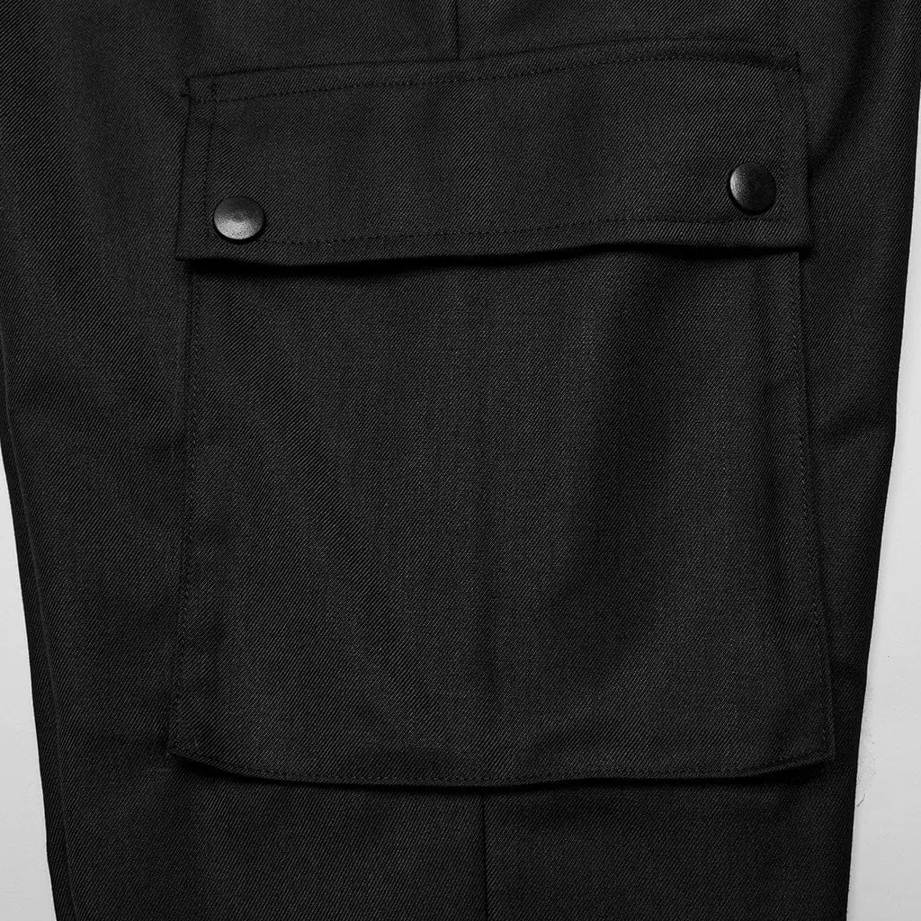 Herren-Punk-Hose mit großen Taschen und Totenkopf-Motiv