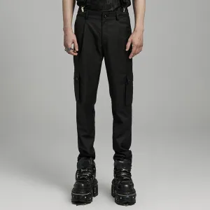 Herren-Punk-Hose mit großen Taschen und Totenkopf-Motiv