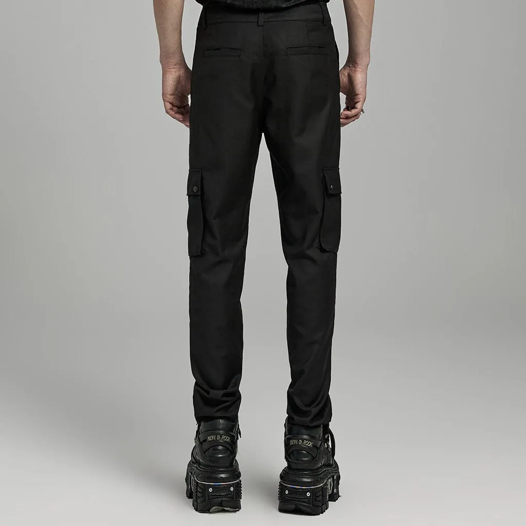 Herren-Punk-Hose mit großen Taschen und Totenkopf-Motiv