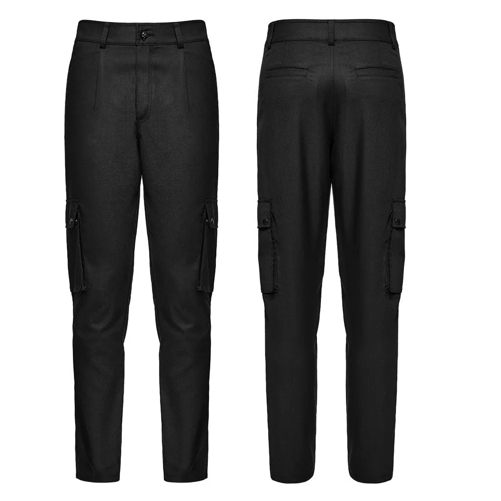 Herren-Punk-Hose mit großen Taschen und Totenkopf-Motiv