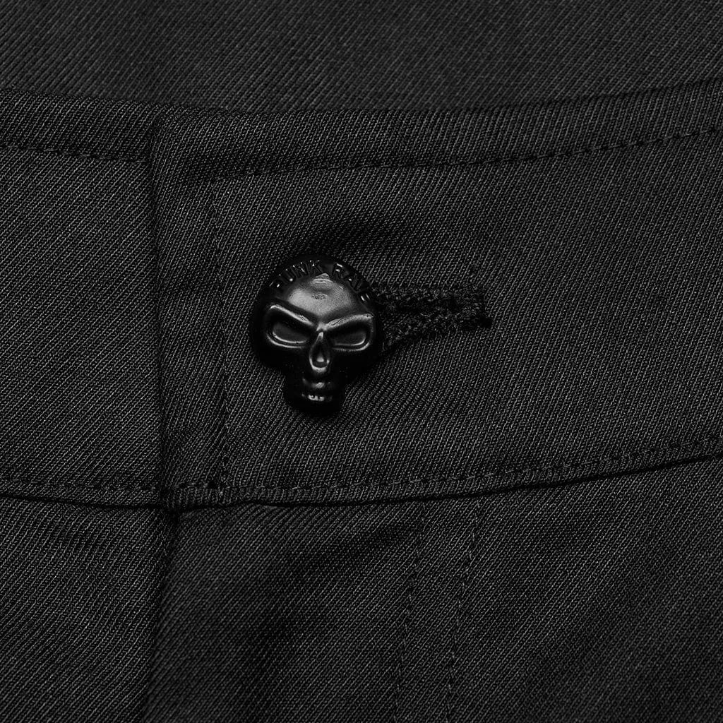 Herren-Punk-Hose mit großen Taschen und Totenkopf-Motiv