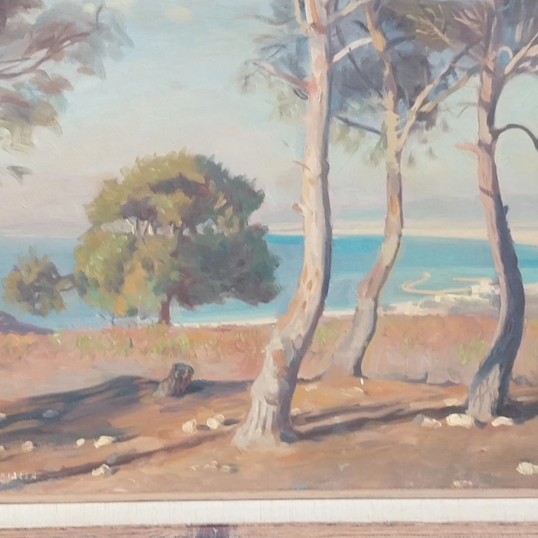 MID CENTURY CALIFORNIA LANDSCAPE OIL PAINTING