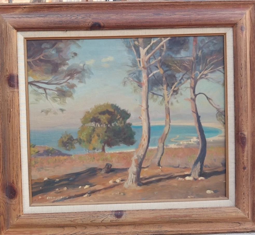 MID CENTURY CALIFORNIA LANDSCAPE OIL PAINTING