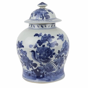 Mid Size Bird / Floral Jar home display ornament