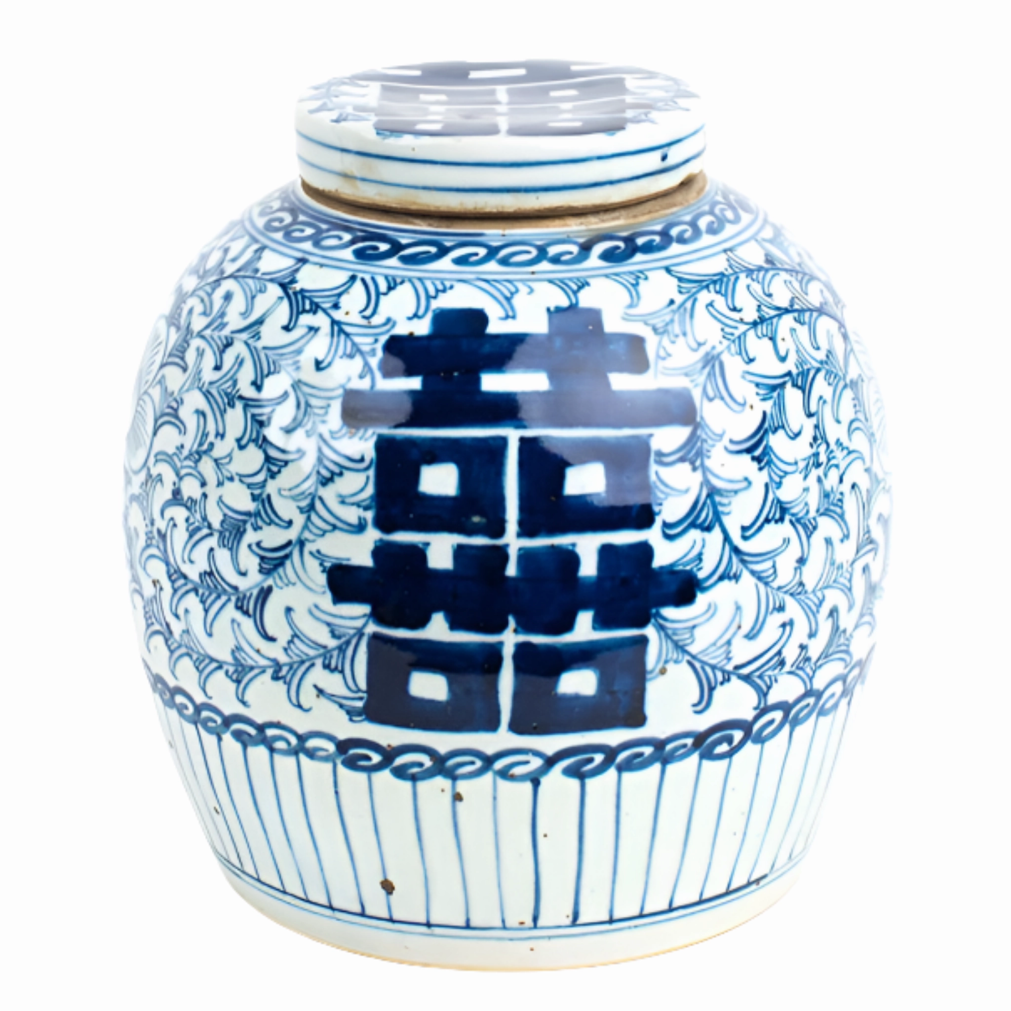 Mid Sized Double Happiness Flat Top Jar home display ornament