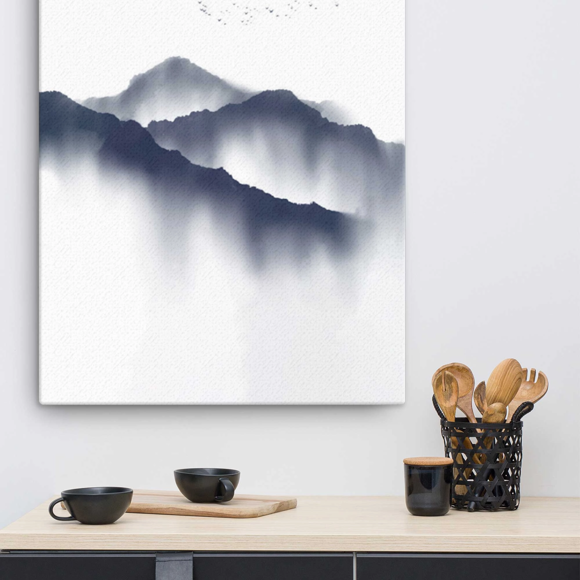 misty mountains - canvas