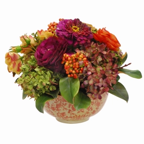 Mixed Floral Arrangement in Bowl home display ornament