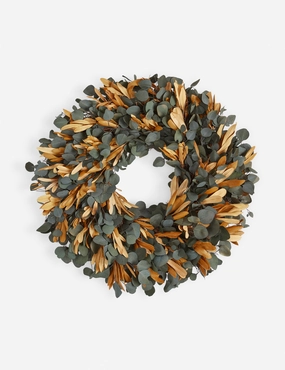 Mixed Leaves Preserved Wreath decorative tabletop item