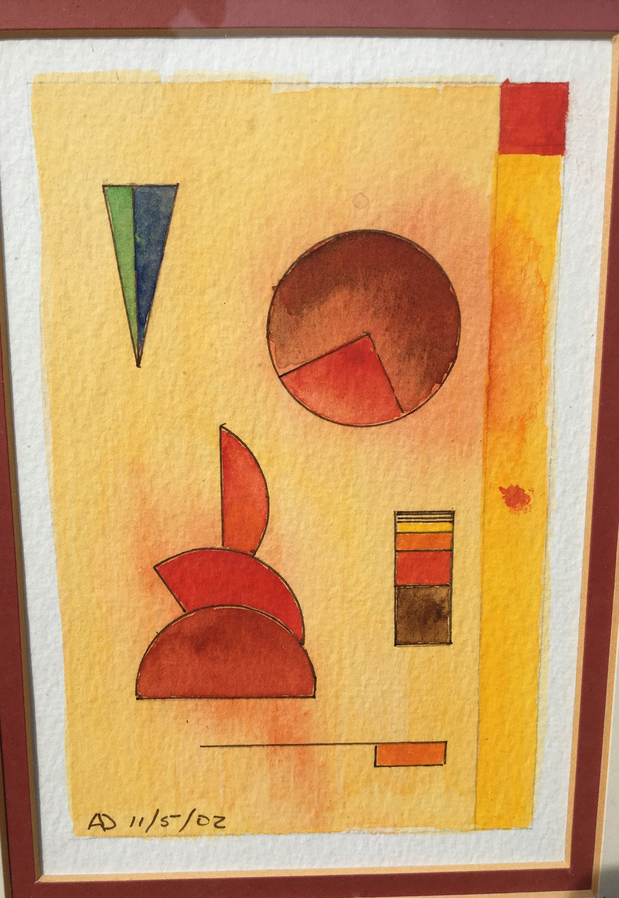 MODERN FRAMED TRIPTYCH WATERCOLORS