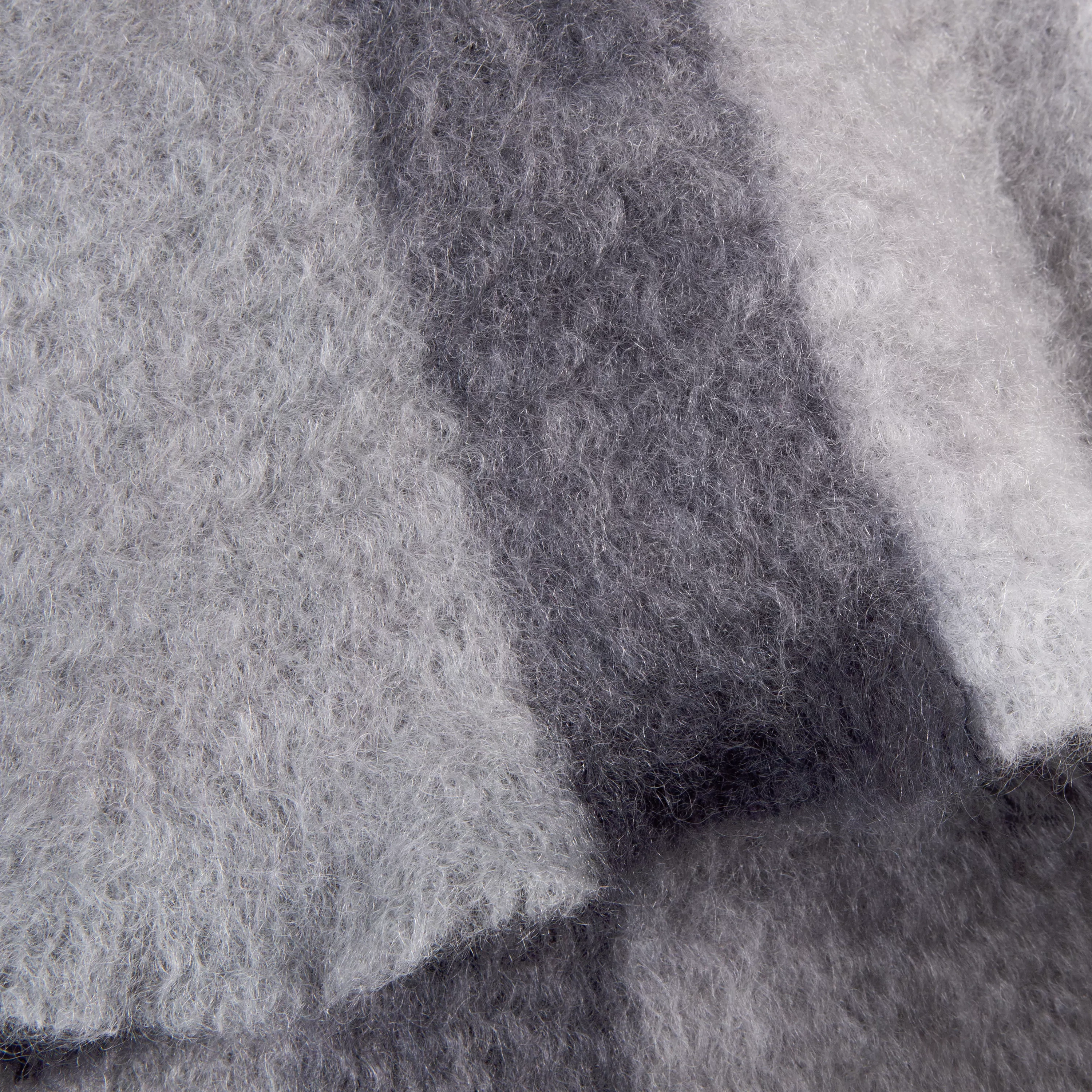 Mohair/Wool Checkered Throw