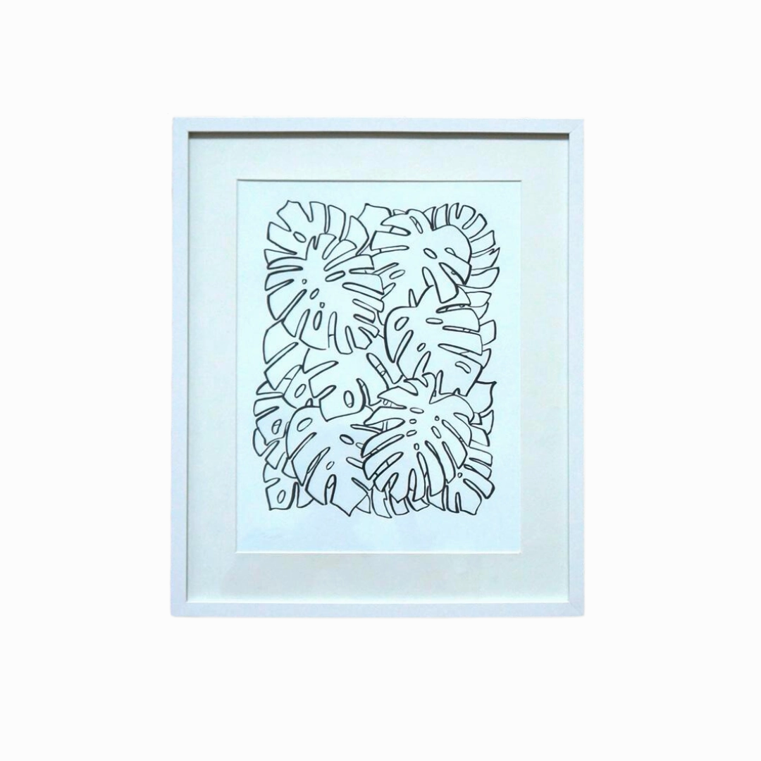 Monstera Leaf Print framed wall decor