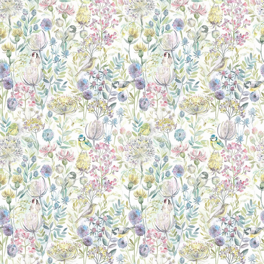 Morning Chorus Printed Linen Fabric (By The Metre) Cream