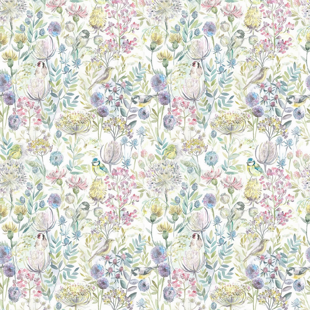 Morning Chorus Printed Linen Fabric (By The Metre) Natural
