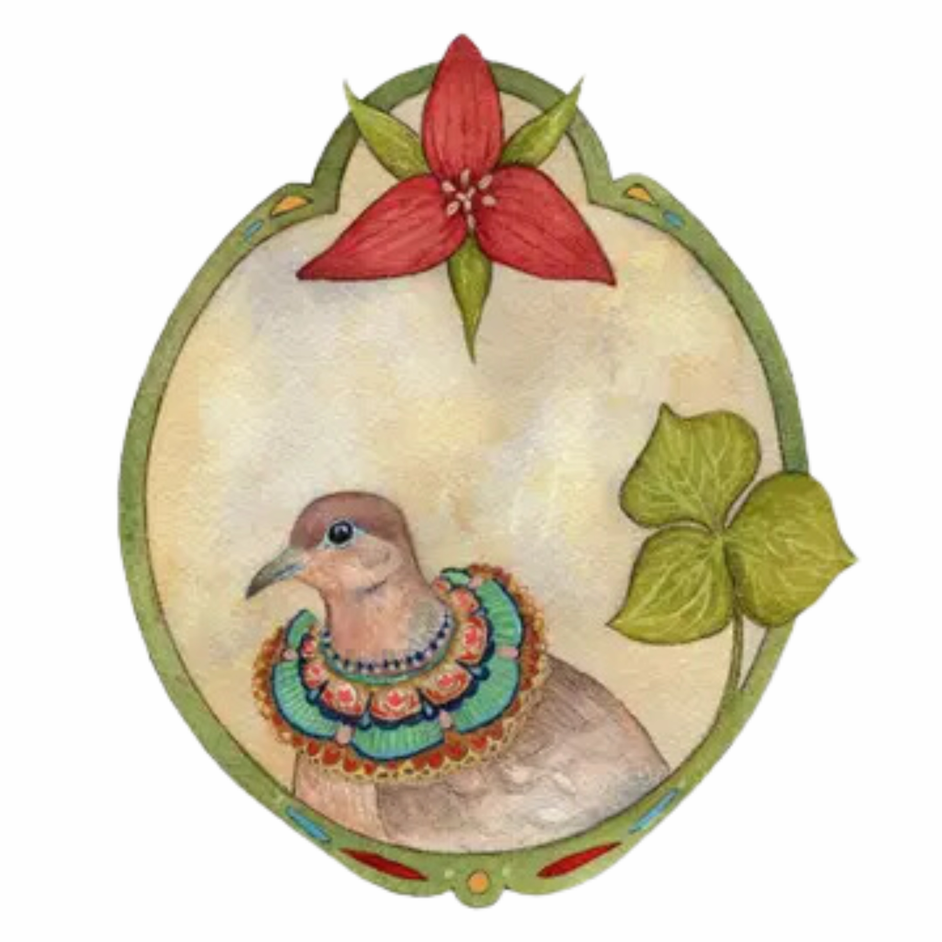 Mourning Dove of Trillium Art Print framed wall decor