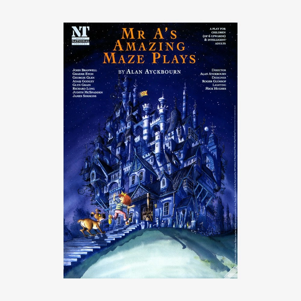 Mr A's Amazing Maze Plays 1993 Print vintage woodcut wallpaper