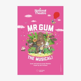 Mr Gum and the Dancing Bear - The Musical! 2019 Print vintage woodcut wallpaper