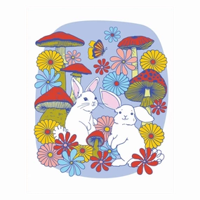 Mushroom Bunnies framed wall decor