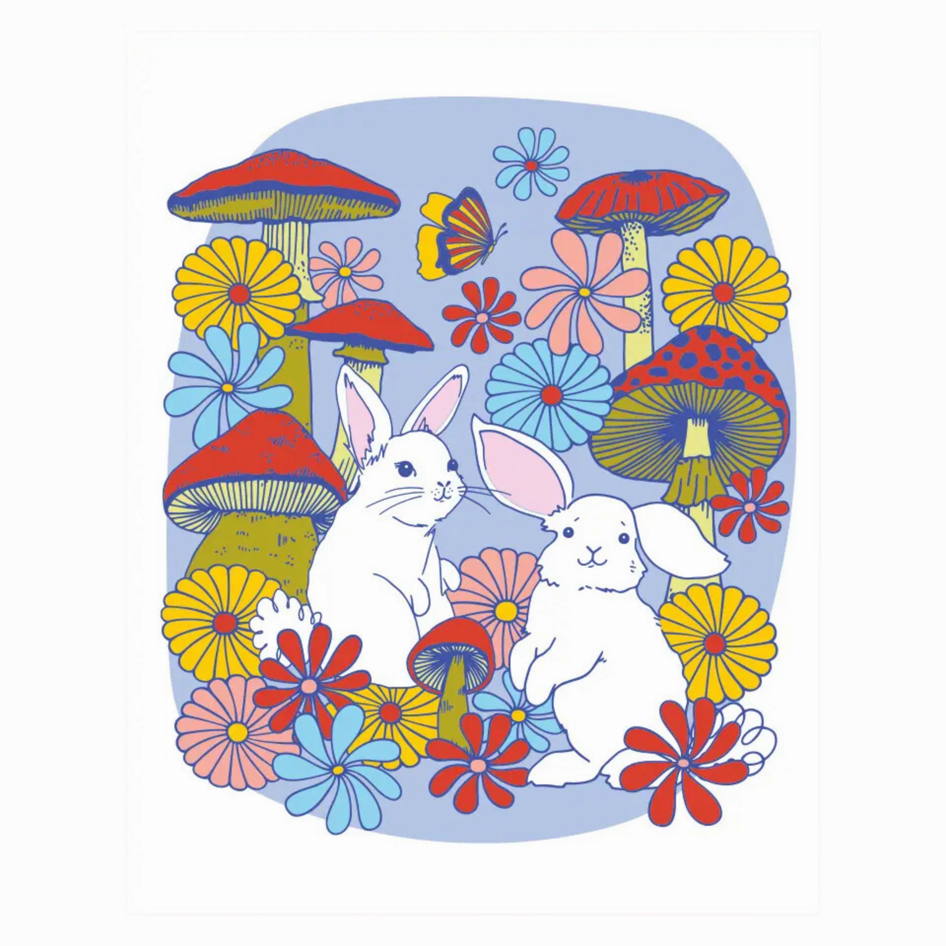 Mushroom Bunnies framed wall decor