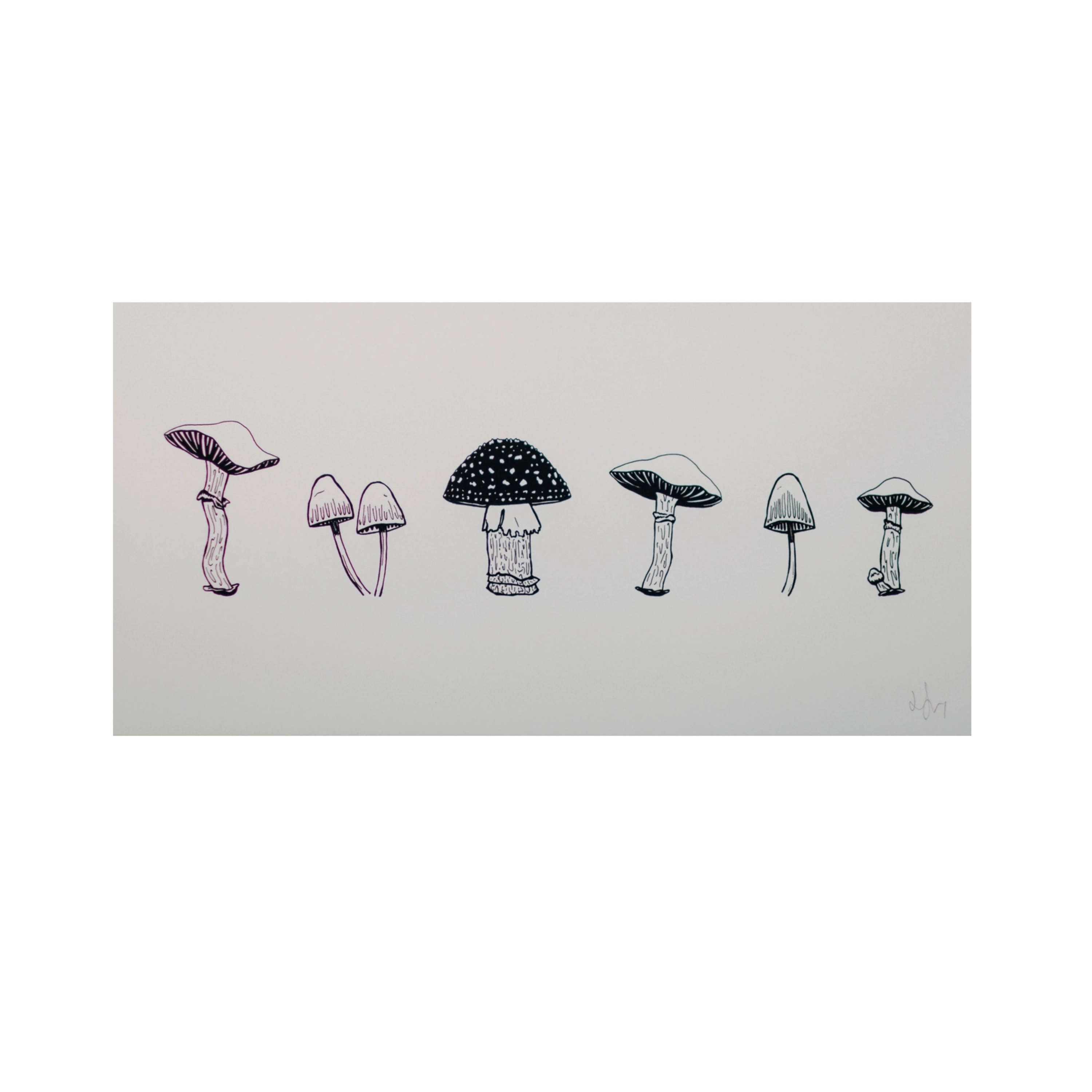 Mushroom Line Art Print framed wall decor