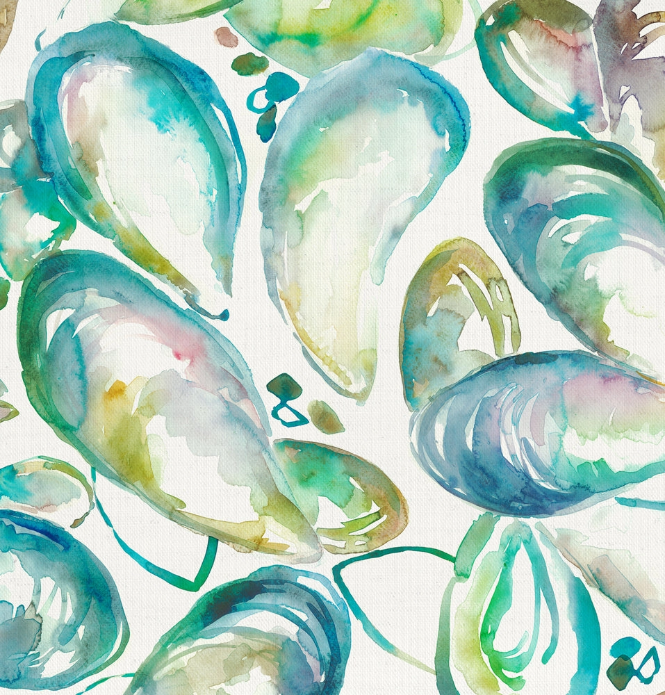 Mussel Shells Printed Cotton Fabric (By The Metre) Kelpie elegant table cloth  